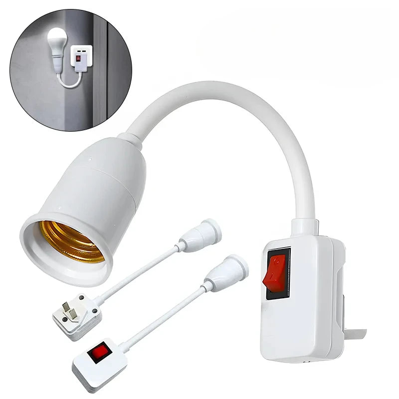 E27 Direct Plug in Swivel Head E26 LED Light Socket with Switch EU US LED Table Lamp Base Holder