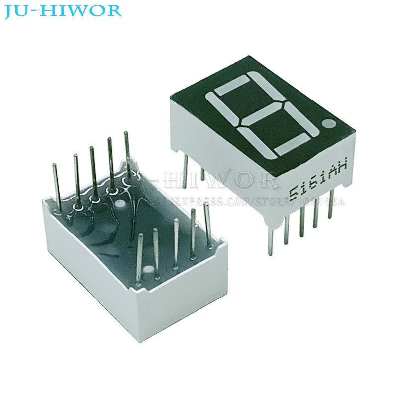10pcs 0.56 Inch 10Pins 5161AS 5161BS 1 Bit Digit 7 Segment Red LED Digital Display Digitron Common Anode Cathode C-C C-A