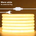 Dimmable Switch 220V COB LED Strip Neon Light Dimmer Power Kit Waterproof 3000K 4000K 6000K 288LED Kitchen Room Decor Flex Lamp