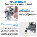 UK2.5B DIN Rail Terminal Block, 2.5mm² Screw Connection Wire Connector for Electrical Panel Wiring 20/50/100PCS