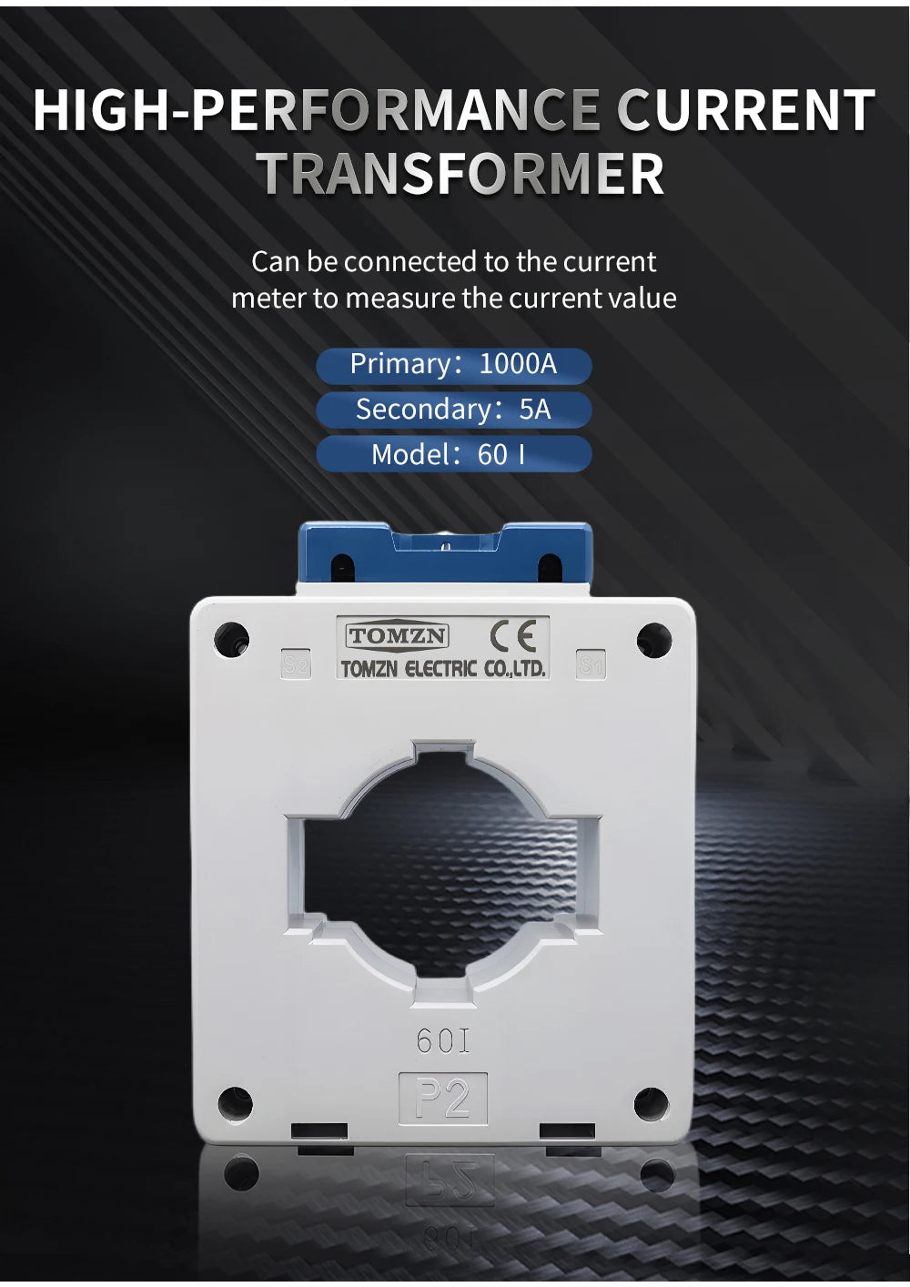 TOMZN Current Transformer 75/5A 2000/5A 1:400 1:15 CT 75A 100A 150A 200A 250A 1000A 1500A 2000A Factory Price Sealed Busbar Type