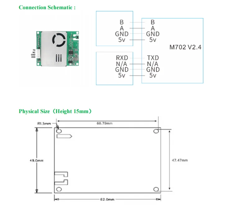 1PCS YYS 7IN1Air Quality Sensor PM10 PM2.5 CO2 CH2O TVOC Temp&Hum Gas Sensor Module M702B