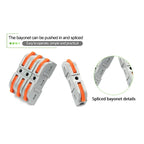 25PCS Universal Compact Wire Connector Push-in Lever Spring Splice Terminal Block For Home Electrical Led Lighting Wiring