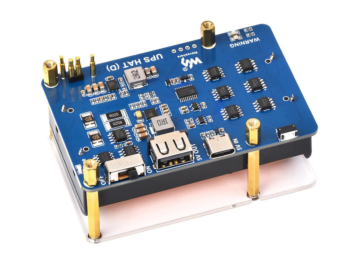 Wavehsare UPS HAT (D) for Raspberry Pi, Supports 21700 Li battery (NOT included), 5V Uninterruptible Power Supply,for Arduino