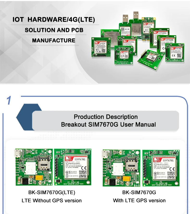 SIM7670G 4G Development Board LTE Cat1 SIMCOM Replaced SIM7600G Qualcomm Platform