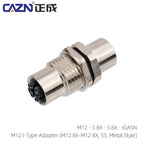 Industrial M12 Waterproof Connector 8-Pin Core to RJ45 X-Coded Straight Angled Socket for Networking And Electronics
