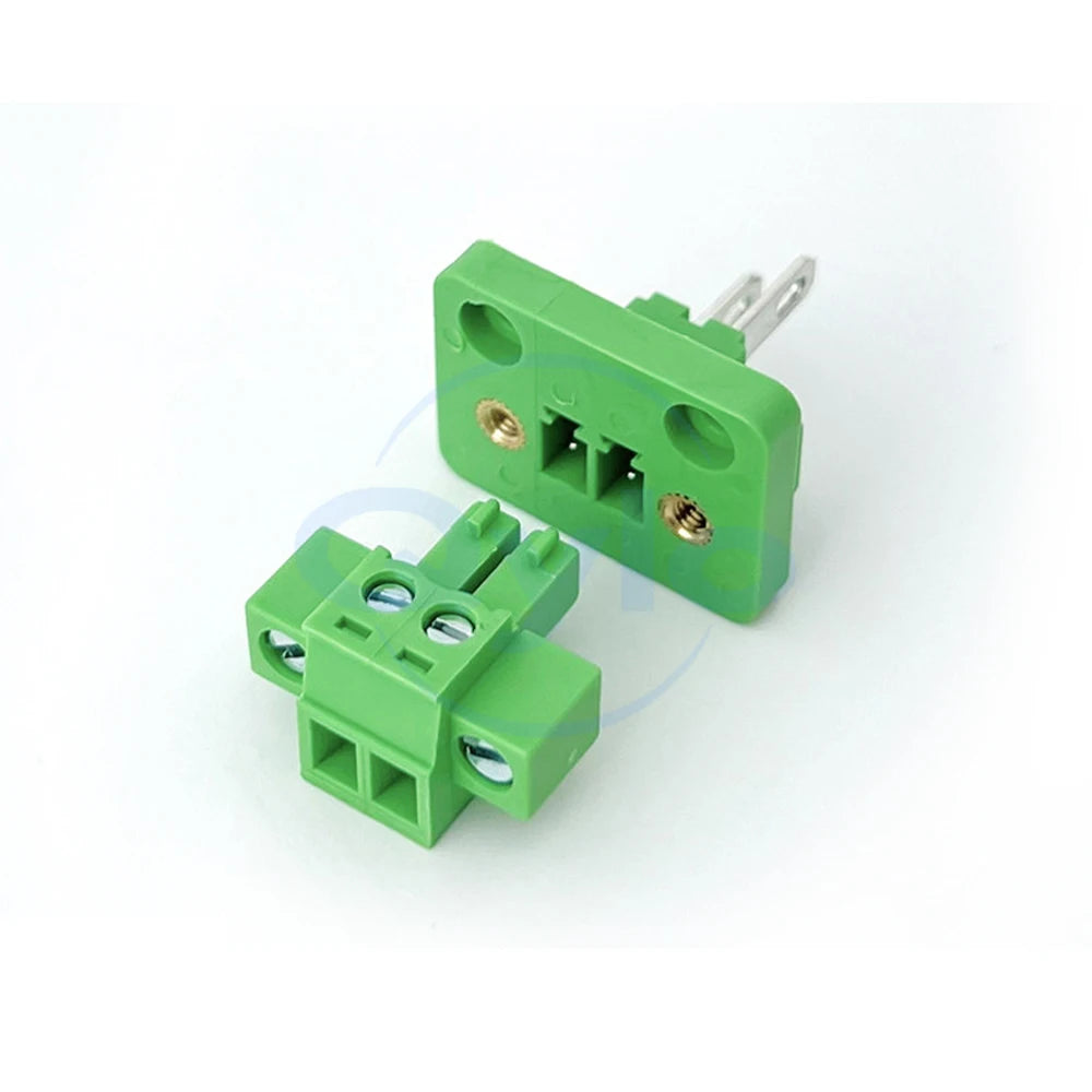 (1 pcs) 2EDGWB - 3.5mm 3.81mm Wall-Mounted Fixed Plug-in Terminal Block with Lugs KF 15EDGAM/KM Complete Set 3.5 3.81 2~24P