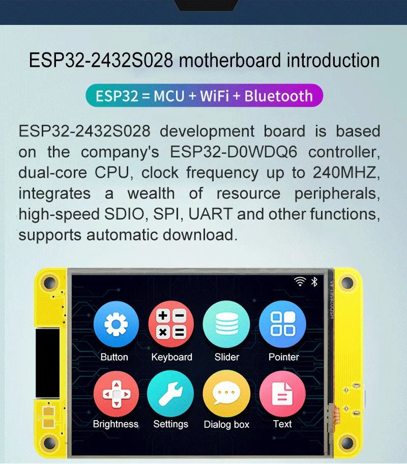 FOR ESP32 for Arduino LVGL WIFI&Bluetooth Development Board 2.8 " 240*320 Smart Display Screen 2.8inch LCD TFT Module With Touch