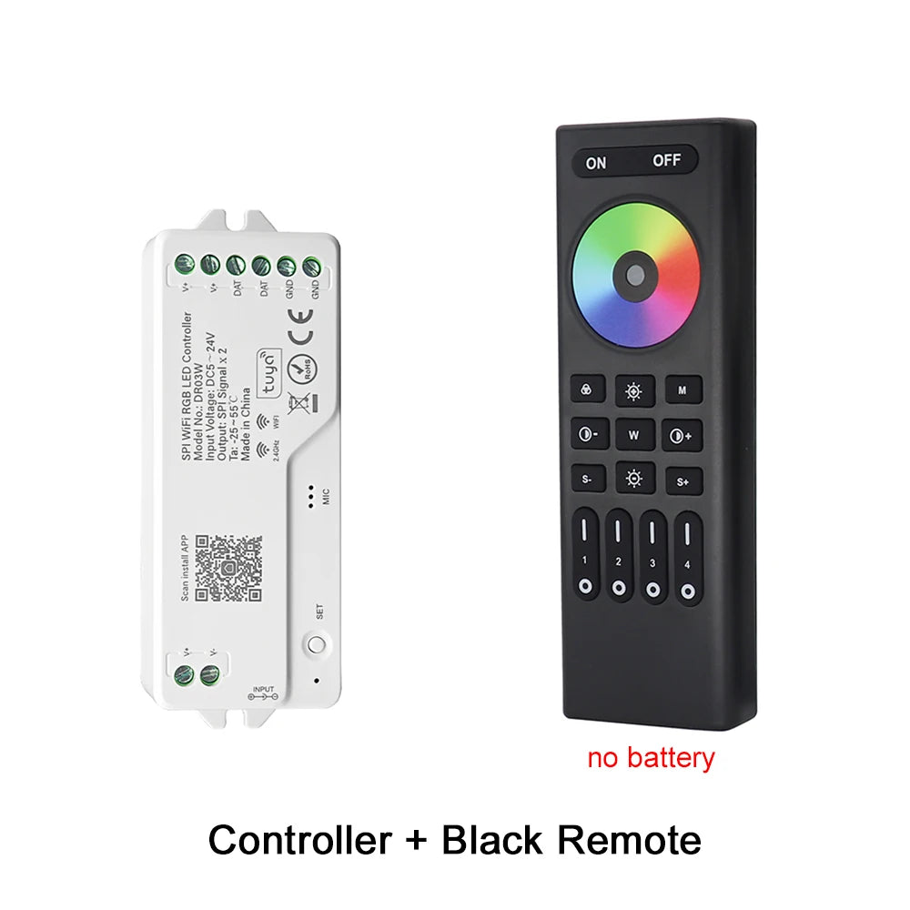 Tuya Wifi SPI RGB Controller DR03W RGBW DR04W For WS2812B WS2811 Addressable LED Strip Light Alexa Google Voice Control