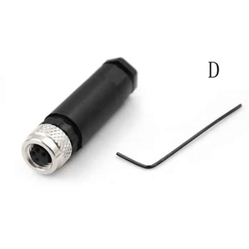 M8 Waterproof Sensor Connector Flange Socket A Type male&female 3pin 4pin plug straight screw threaded coupling