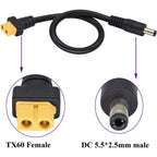 2pack XT60 Connector to DC 5.5X 2.5mm Male Power Jack Adapter Cable for TS100 Soldering Iron,FPV Monitor Power,Drone Power Cord