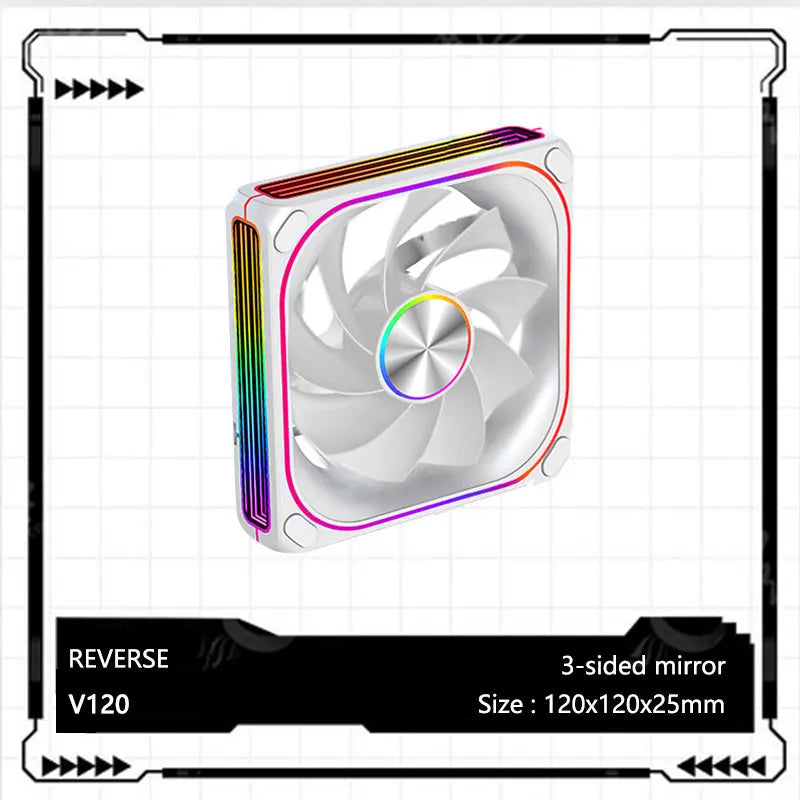 V360/120 ARGB Computer Case Cooling Fan, Infinity Mirror Series/CD pattern/Hydraulic bearings Integrated cooling fan