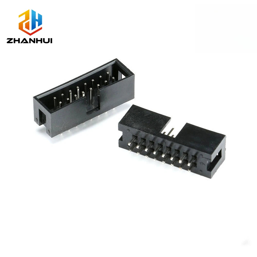 10PCS DC3 2.54mm Pitch Dual Row PCB Header - Male Straight/Right Angle Pin Socket (6P/8P/10P/14P/16P/20P/30P/34P/40P)