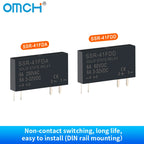 OMCH SSR-41FDA SSR-41FDD Slim Relay 250VAC 3-32VDC 6A Non-contact Din Rail Relay DC-AC DC-DC SSR Solid State Relay Module
