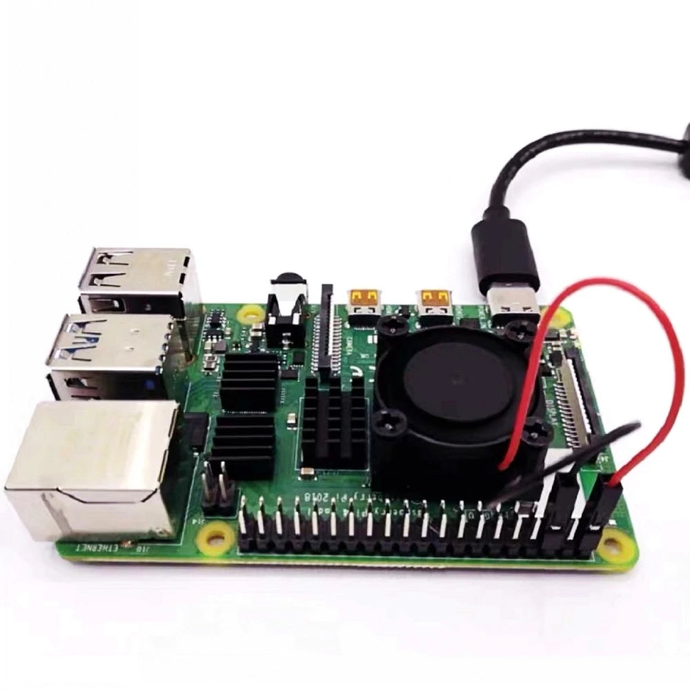 for Raspberry Pi 4 Model B Heat Sink Single Cooling Fan RAM Heatsink Set Kit