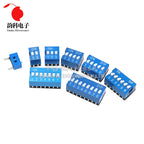 10pcs Slide Type Switch Module 1 2 3 4 5 6 7 8 10 12 PIN Bit 2.54mm Position Way DIP Blue Pitch Toggle Switch Blue Dial Switch