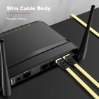 ROVLL CAT7 Ethernet Cable Flat Lan Cable STP Round RJ45 Network Cable Cat 7 Internet Cord 10Gbps Braided Patch Cord