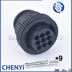 9 Pin Male Female Aviation Wiring Black Circular Connector Plug  with Pins 182663-1 182645-1 182922-1 183079-1