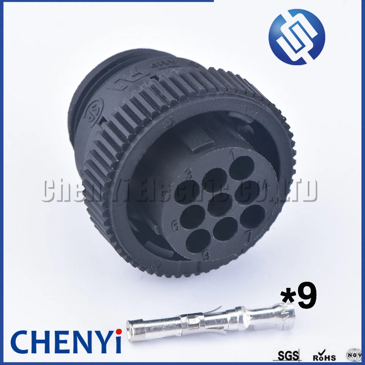 9 Pin Male Female Aviation Wiring Black Circular Connector Plug  with Pins 182663-1 182645-1 182922-1 183079-1