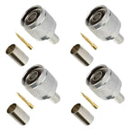N Male Plug L16 N Crimp Solder for RG59 LMR240 CNT240 RF Connector Nickel Plated Brass 50ohm Coax Wire Coaxial Cable