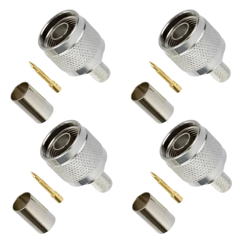 N Male Plug L16 N Crimp Solder for RG59 LMR240 CNT240 RF Connector Nickel Plated Brass 50ohm Coax Wire Coaxial Cable