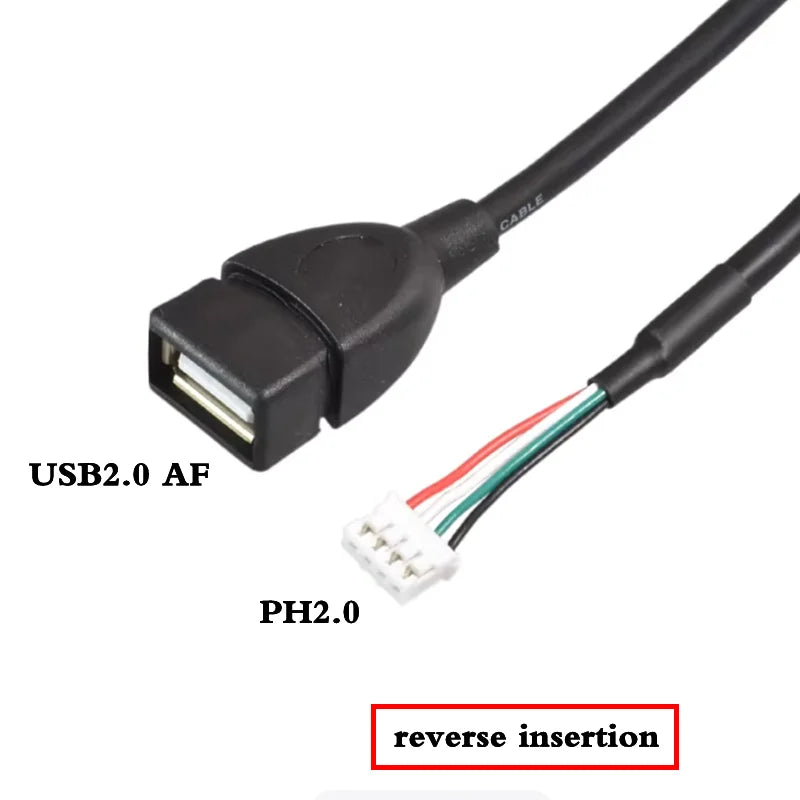 USB 2.0 to PH2.0/XH2.54/mx1.25 Data Cable, 4-Pin PH2.0 Pin to USB 2.0 Connection Cable, Small Motherboard USB Pin