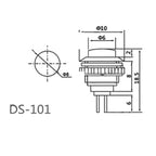 5/20/100PCS  8mm Push Button Switch DS-101 ON/OFF Mini Momentary Reset Micro Switch Normally Open 2Pin