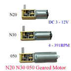 DC Gear Motor for DIY Robot Toy Slow Speed High Torque All Metal Gearbox Worm Drive 3V 6V 12V 050 N30 N20
