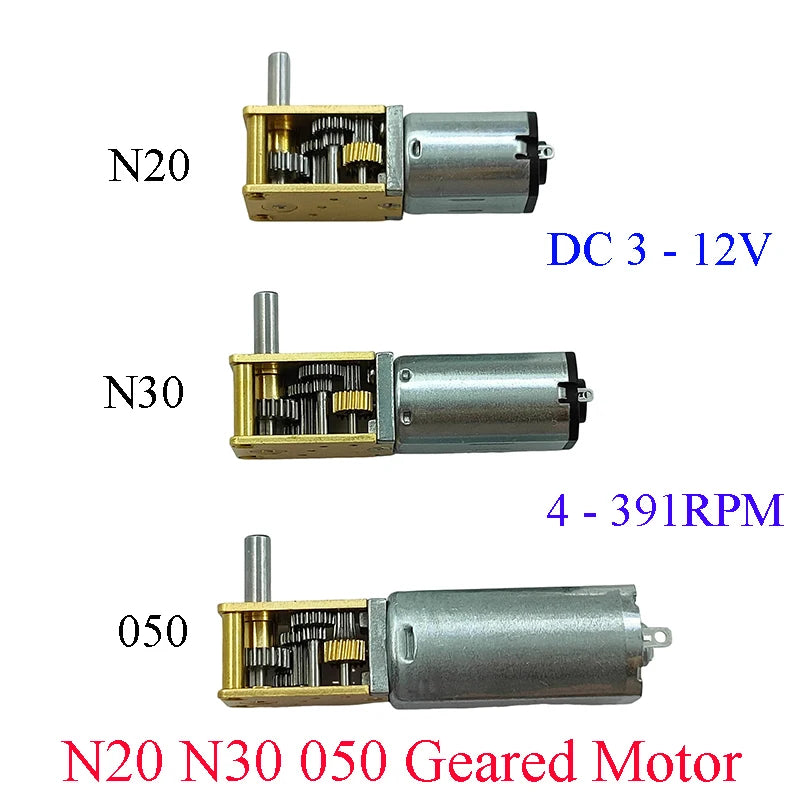 DC Gear Motor for DIY Robot Toy Slow Speed High Torque All Metal Gearbox Worm Drive 3V 6V 12V 050 N30 N20