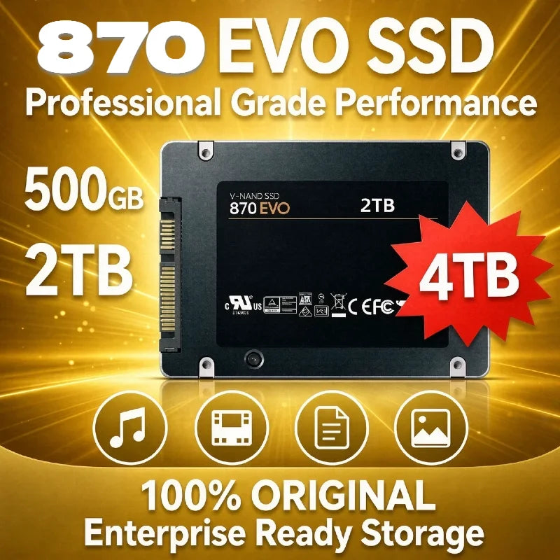 870 EVO 2TB SATA3 2 5 Inch SSD 560MB Read 530MB Write V NAND High Speed For PC Laptop Desktop Storage System Upgrade Pro Max