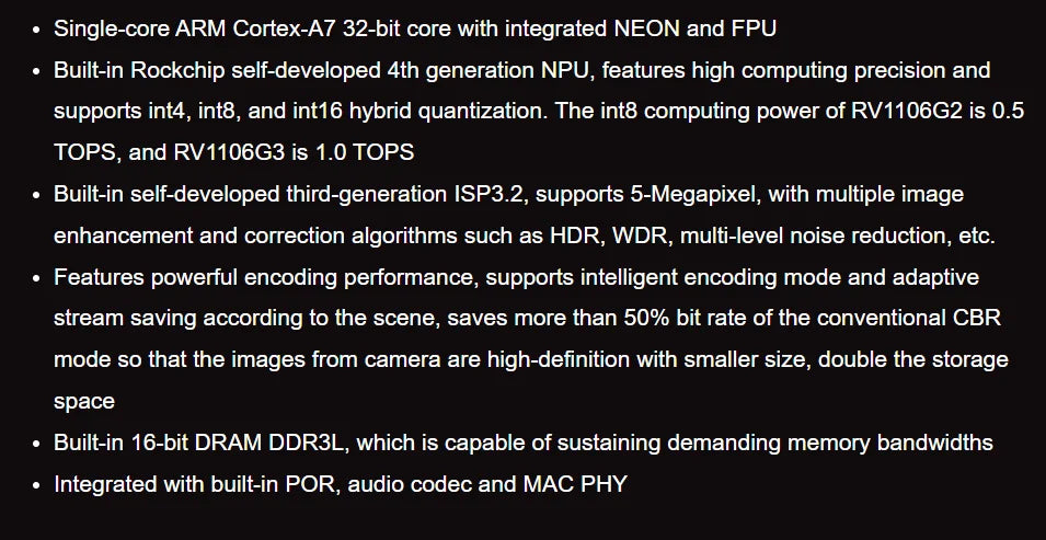 RV1106 Mini Linux Development Board with Integrated ARM Cortex-A7/RISC-V MCU/NPU/ISP Processors