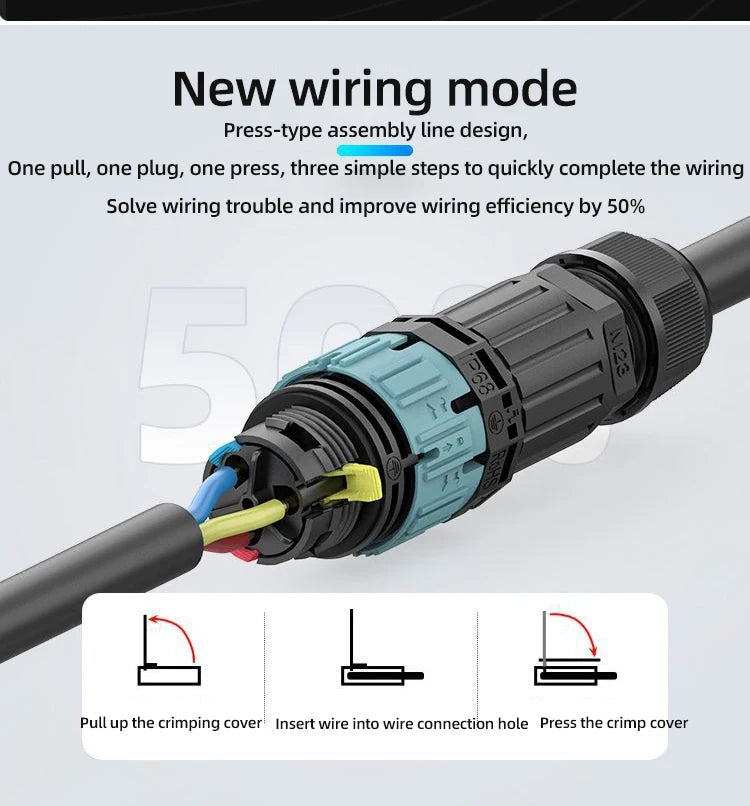 P23 quick connection waterproof connector IP68 waterproof connector male and female aviation plug LED adapter cable connection