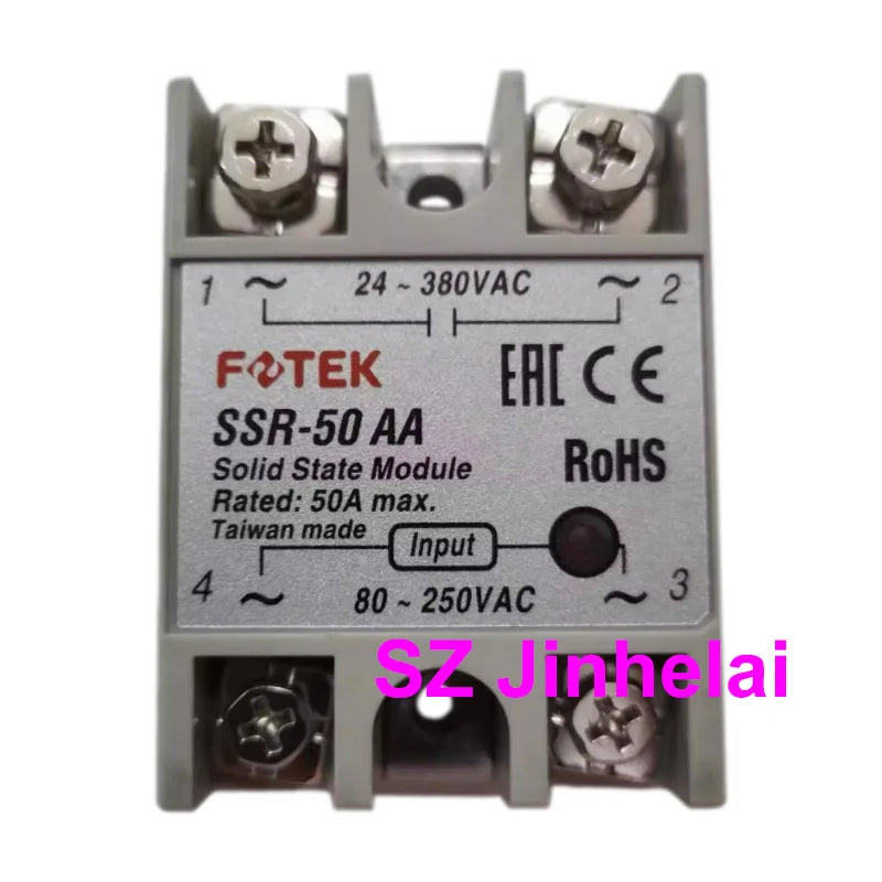 Authentic Original FOTEK Single phase Solid State Relays SSR-10AA 25AA 40AA 50AA 75AA 05DD 10DD 25DD 50DD 75DD -H