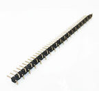 100pcs 2.54mm Single Row Breakable 1X40P Right Angle R1 R2 SMT Board Spacer Gold-plate  Male PCB Pin Header Strip Connector