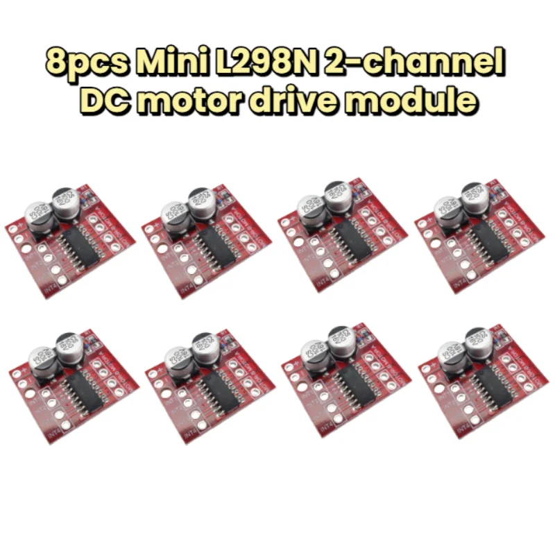 100% Brand New 8pcs Mini L298N Motor Driver Module Dual Channel DC Motor H-Bridge Board PWM Speed Control for Arduino Smart Car