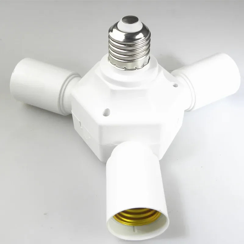 3/4/5 E26 E27 Edison Screw CFL LED Lamp Bulb Base Adapter Anti-Flame PBT Pendant Ceiling Mount Light Socket Splitter Extender