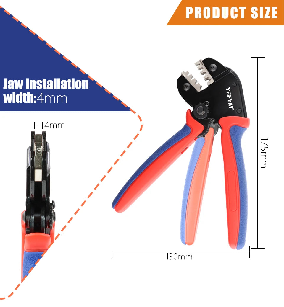 Mini Pliers YM-58BS Tools For XH2.54/DuPont2.54/2.8/4.8/6.3/Non-Insulated/Ferrule Tube Terminals Ratchet Wire Crimping Sets