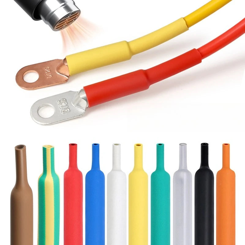 2M 11 Colors 3:1 with Glue Heat Shrink Tube 1.6mm ~ 50mm Dual Wall Adhesive Lined Polyolefin Shrinkage Wire Cable Protect Sleeve
