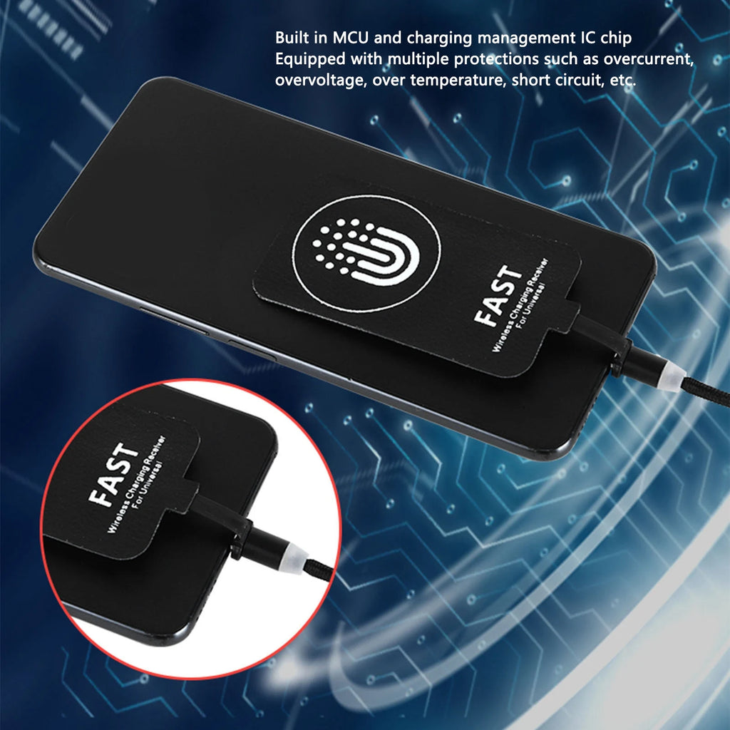 Protable Thin Wireless Charging Receiver Type C Magnetic Suction Dual Purpose Wireless Charging Receiver Wireless Charging Patch