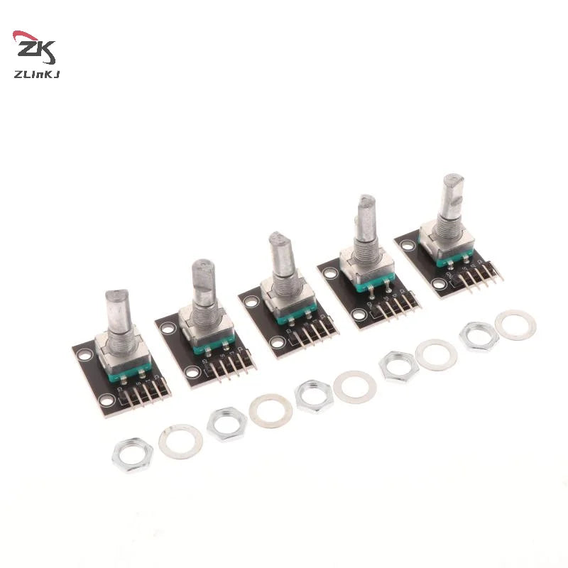 2/5Pcs 360 Degree Rotary Encoder Module KY-040 Brick Sensor Development Board With Knob Cap Potentiometer