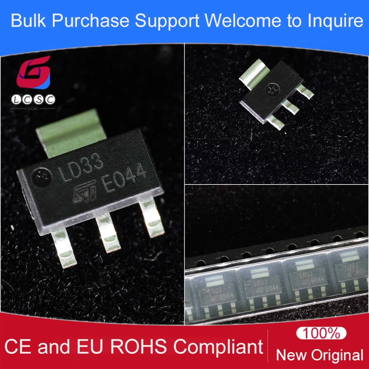 10-50Pcs/Original LD33 LD1117S33TR Linear Voltage Regulator IC Positive Fixed 1 Output 800mA 3.3V SOT-223 LDO Regulators