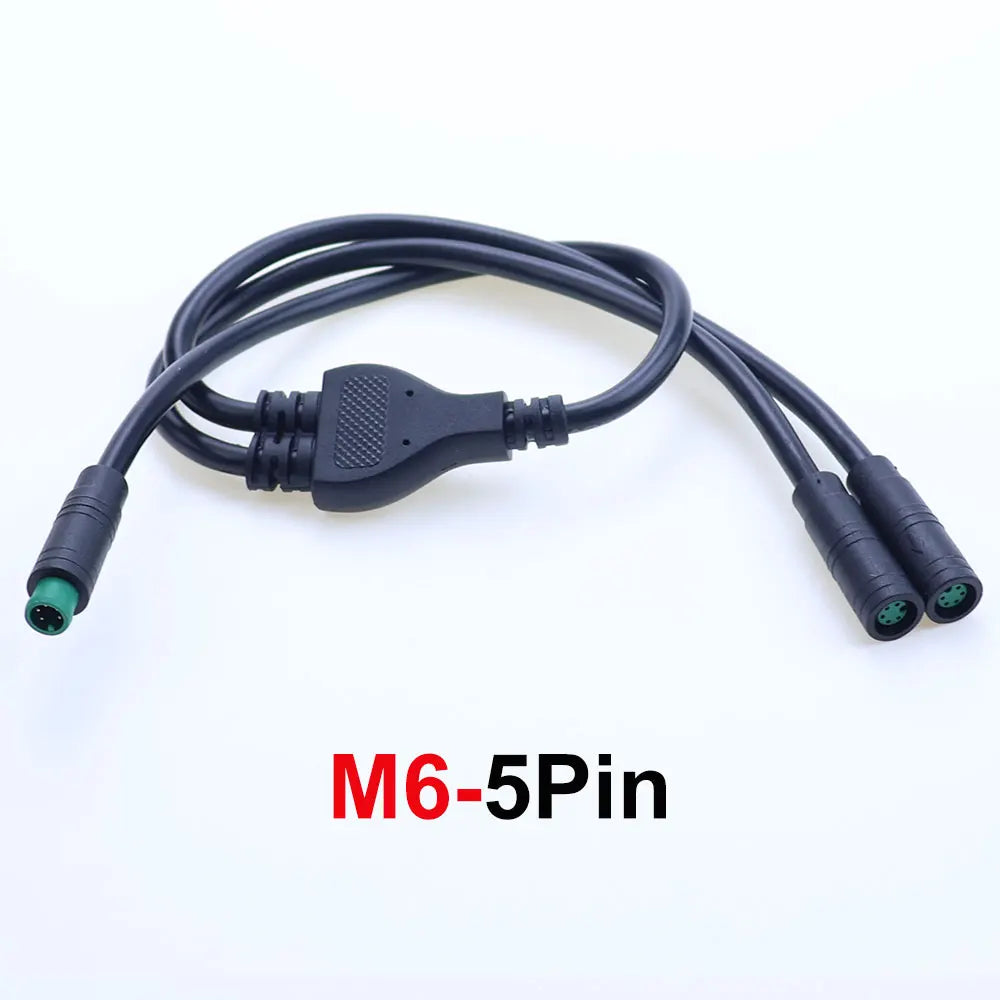 M6 M8 1 Male To 2 Female 2/3/4/5/6 Pin Ebike Splitter Sensor Connector Plug Electric Bicycle Butt Waterproof Cable Joint 40CM