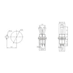 5PCS Large Long Handle Mini Toggle Switch 3 Position DPDT Latching Momentary Switch 12MM ON-OFF-ON DPDT MTS-203 6A 125VAC