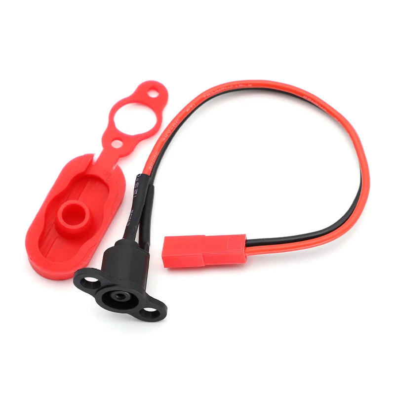 1set Electric Scooter Charging Cable Charging Hole with Waterproof Cover Dust Plug Silicone For Xiaomi M365 Accessories