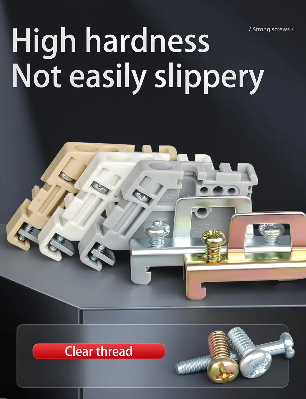 10Pcs End Stop Bracket E/UK E/UK2 EW35 WKF35 DIN 35mm Rail Terminal Block Fixed Plastic/Metal Zinc Plated Universal