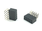10pcs 2.54mm Female Header Right Angle 2X2/3/4/5/6/7/8/9/10/20/25/30/40P PH8.5mm double row Gold-plated