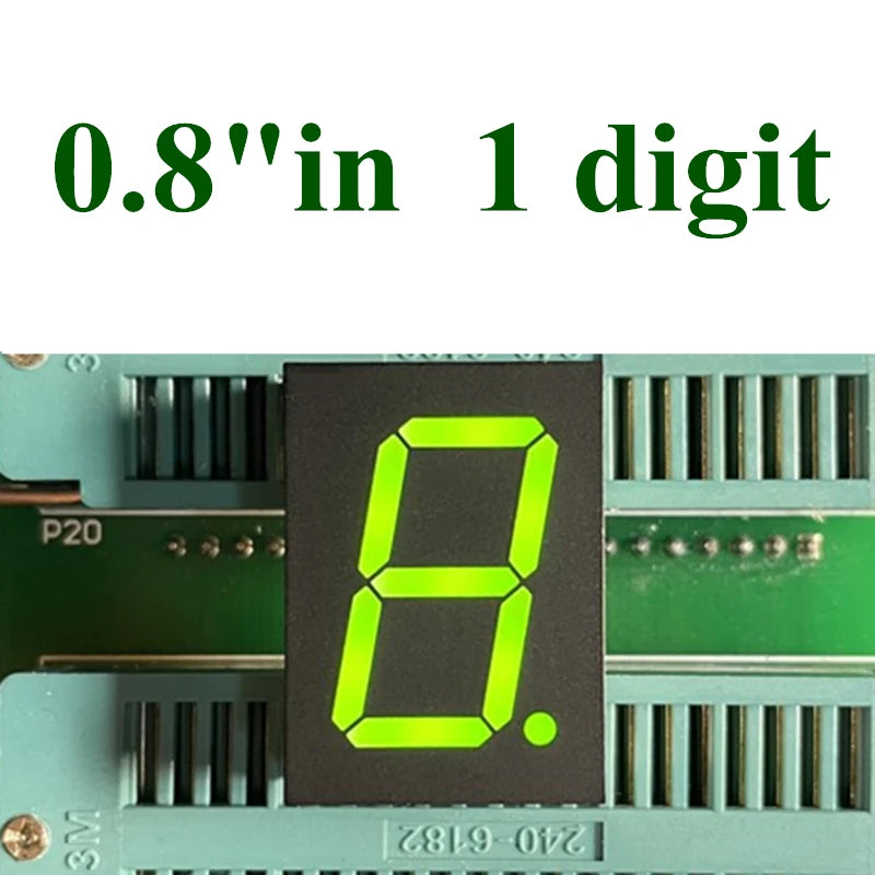 5PCS 0.8inch RED/GREEN/BLUE/WHITE 7 Segment LED Display digital display 0.8 inches 1 Bit Digital Tube cathode/anode display