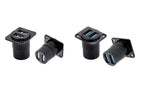 1pc Metal Round/D Type Module RJ45 CAT6&USB 2.0/3.0&Type C&HDMI-Jack Socket Through Network Panel Mounting Electronic Connector