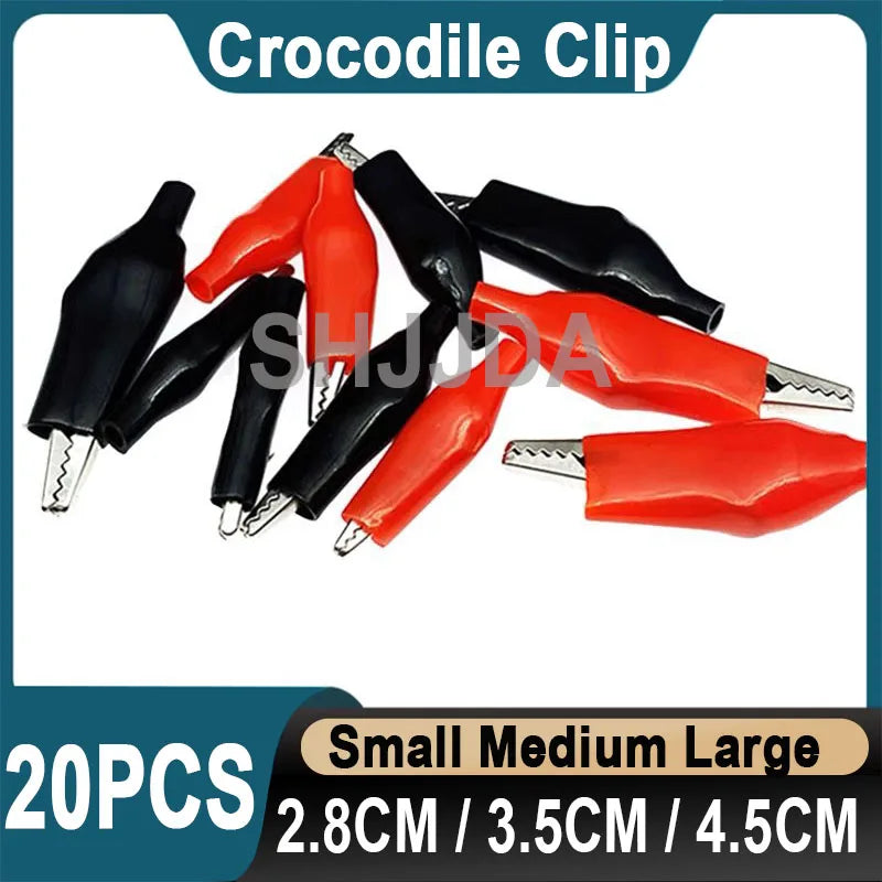 20Pcs Crocodile type Clip 28MM 35MM 45MM Testing Probe Mini Alligator Test Clips Sheath clip, Small battery wire power clip