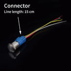 12 16 19 22 mm Metal Push Button Switch with Wire On Off PC Power High Head 12v for Car Momentary Latching Fixed Blue 5V 220V